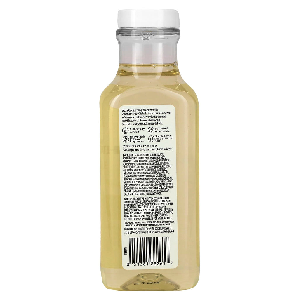 Aura Cacia, Aromatherapy Bubble Bath, Tranquil Chamomile, 13 fl oz (384 ml)