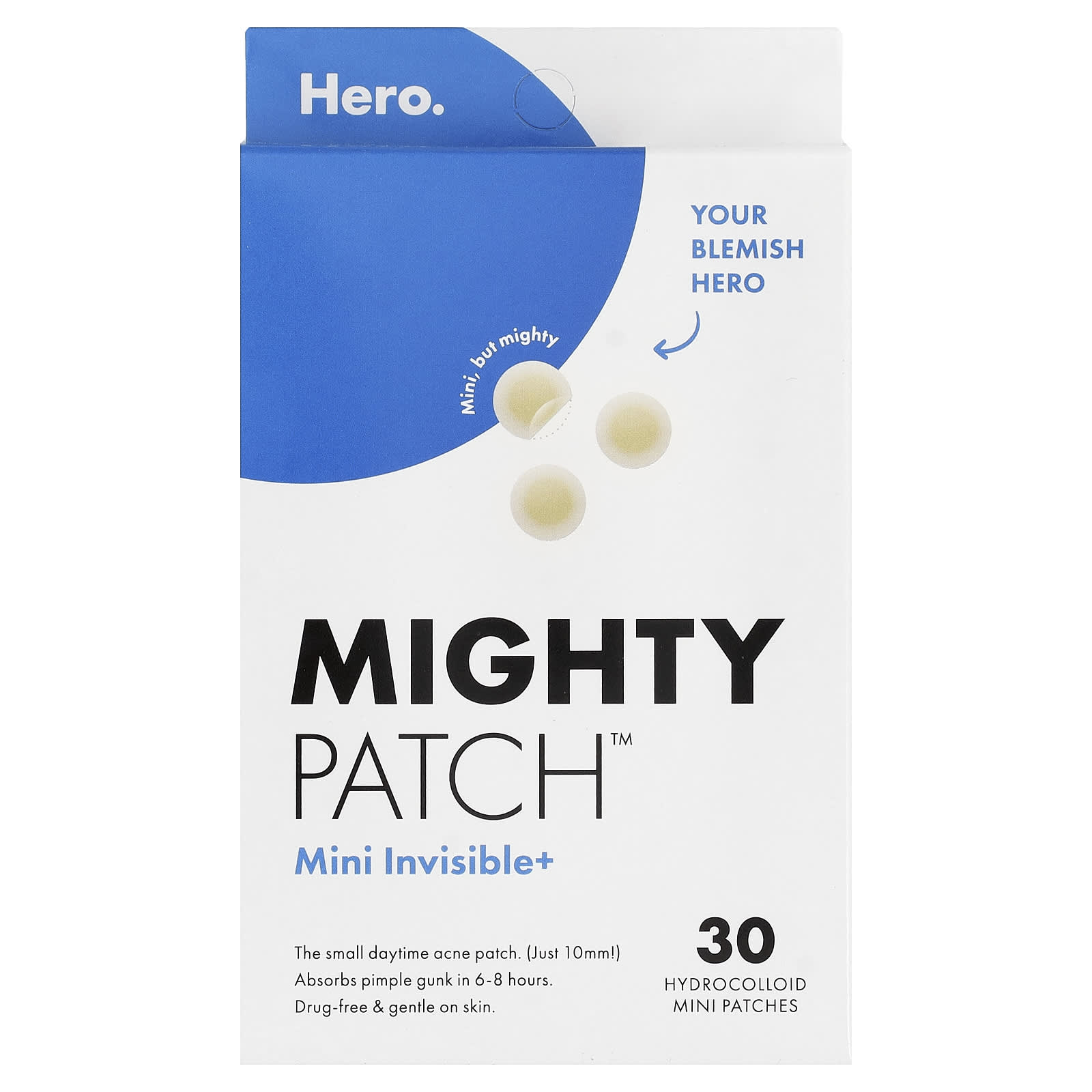 Hero Cosmetics, Mighty Patch™, Mini Invisible+, 30 Hydrocolloid Mini Patches