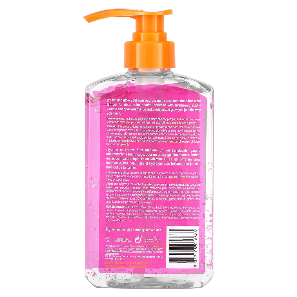 b.tan, Glow Your Own Way, Clear Self Tan Gel, Darkest , 16 fl oz (473 ml)