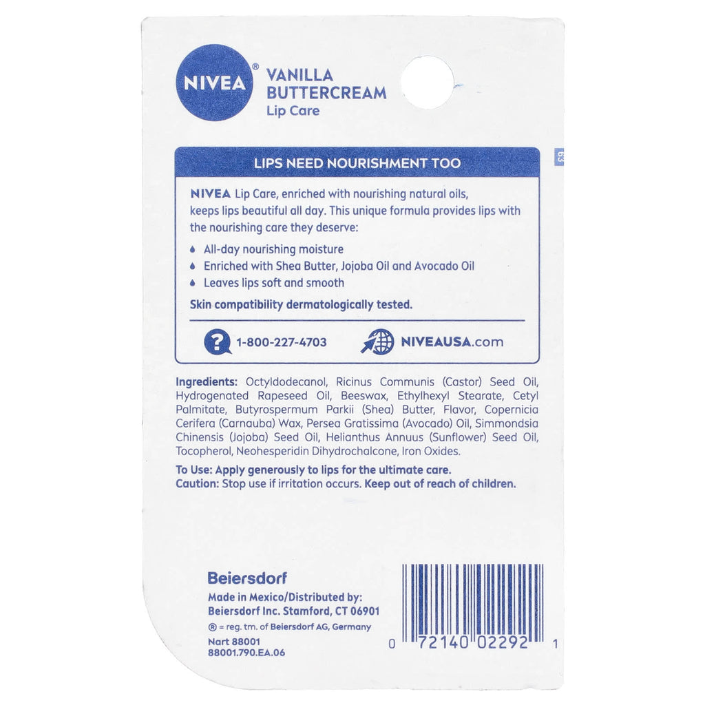 Nivea, All-Day Nourishing Moisture, Lip Care, Vanilla Buttercream , 0.17 oz (4.8 g)