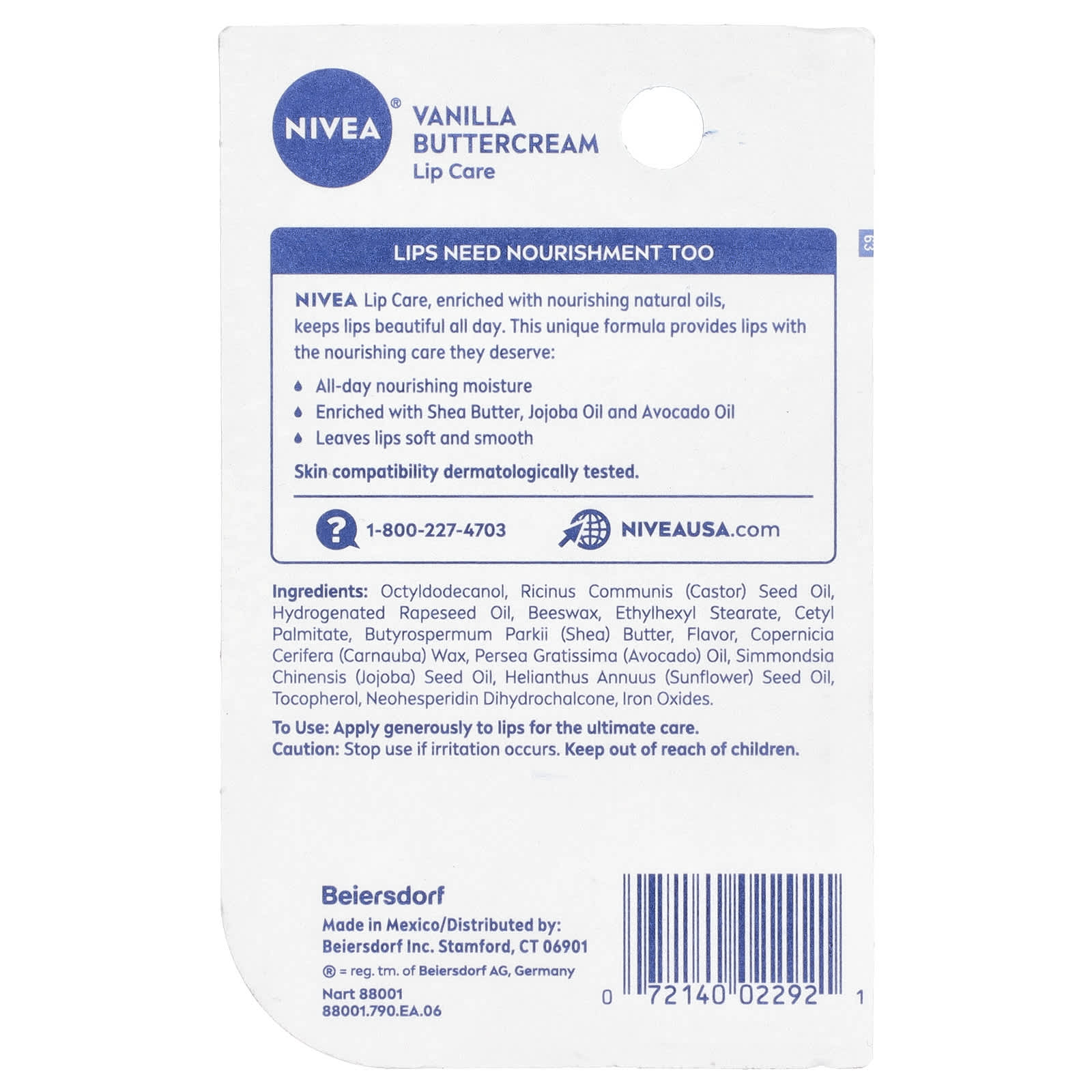 Nivea, All-Day Nourishing Moisture, Lip Care, Vanilla Buttercream , 0.17 oz (4.8 g)