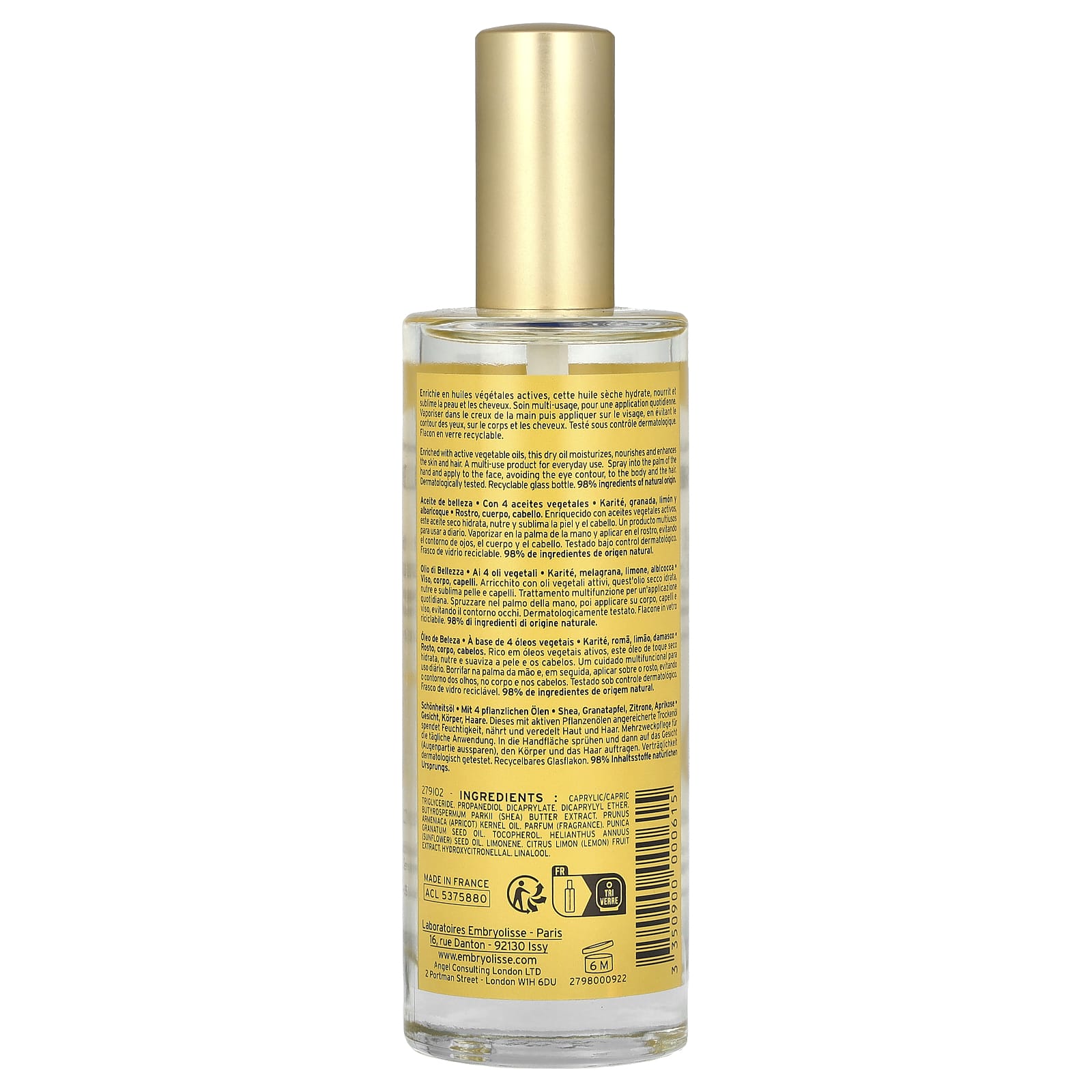 Embryolisse, Beauty Oil, 3.38 fl oz (100 ml)