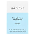Idealove, Beauty & Skincare Variety Pack, 4 Beauty Sheet Masks, 0.85 fl oz (25 ml) Each