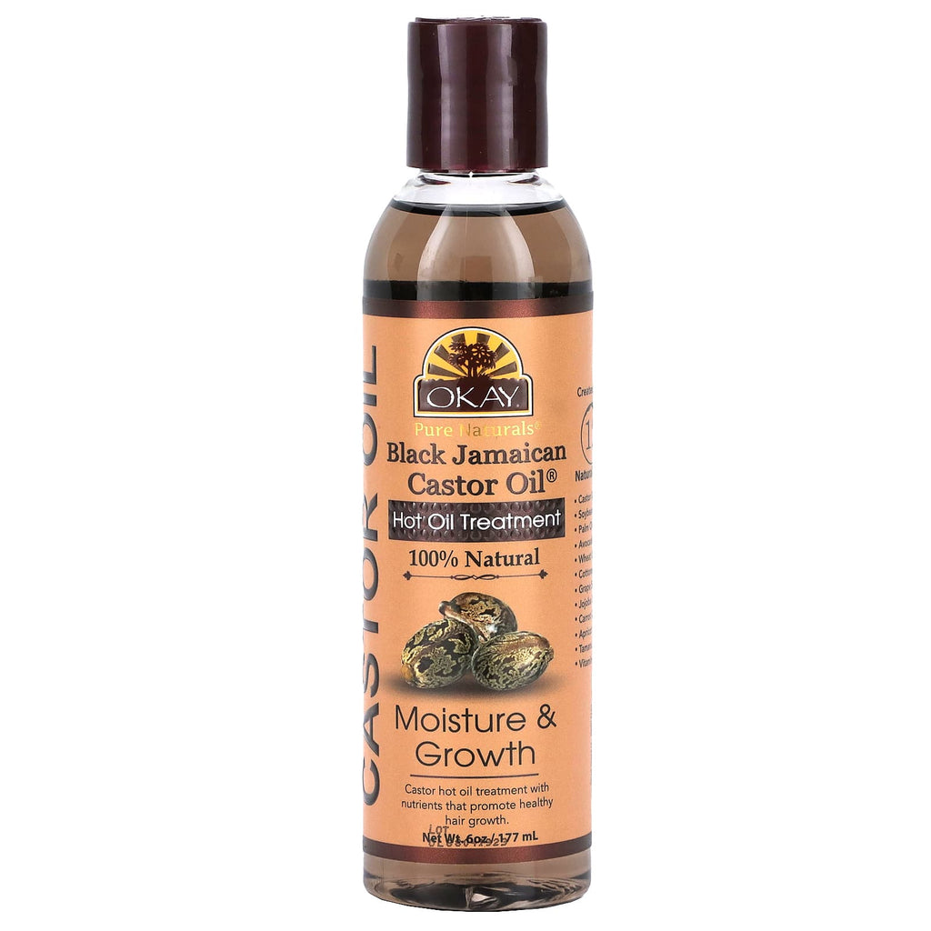 Okay Pure Naturals, Black Jamaican Castor Oil, Hot Oil Treatment, 6 oz (177 ml)