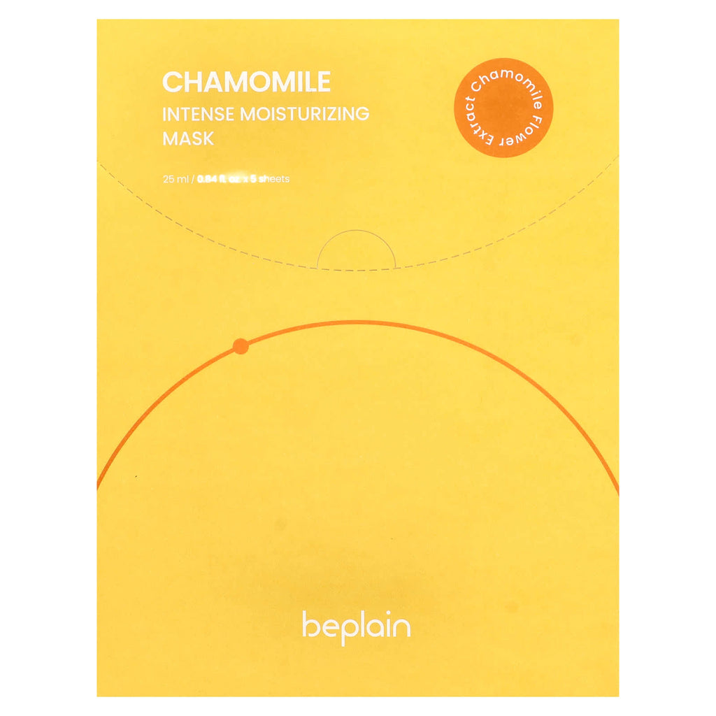 Beplain, Intense Moisturizing Beauty Mask, Chamomile, 5 Sheets, 0.84 fl oz (25 ml) Each