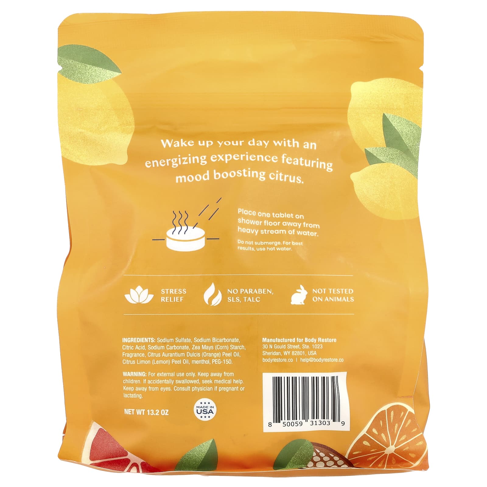Body Restore, Shower Steamers, Citrus, 15 Tablets, 13.2 oz