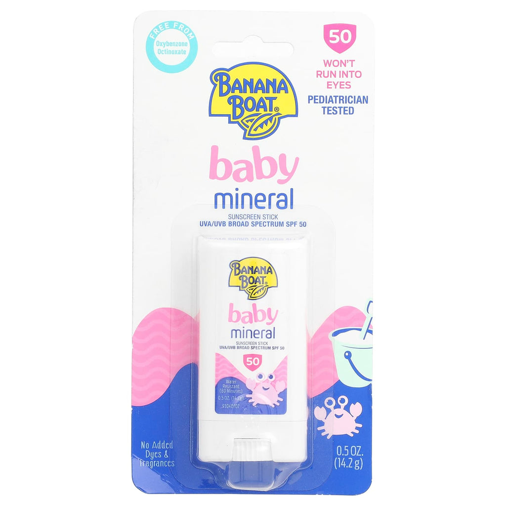 Banana Boat, Baby Mineral Sunscreen Stick, SPF50, 0.5 oz (14.2 g)