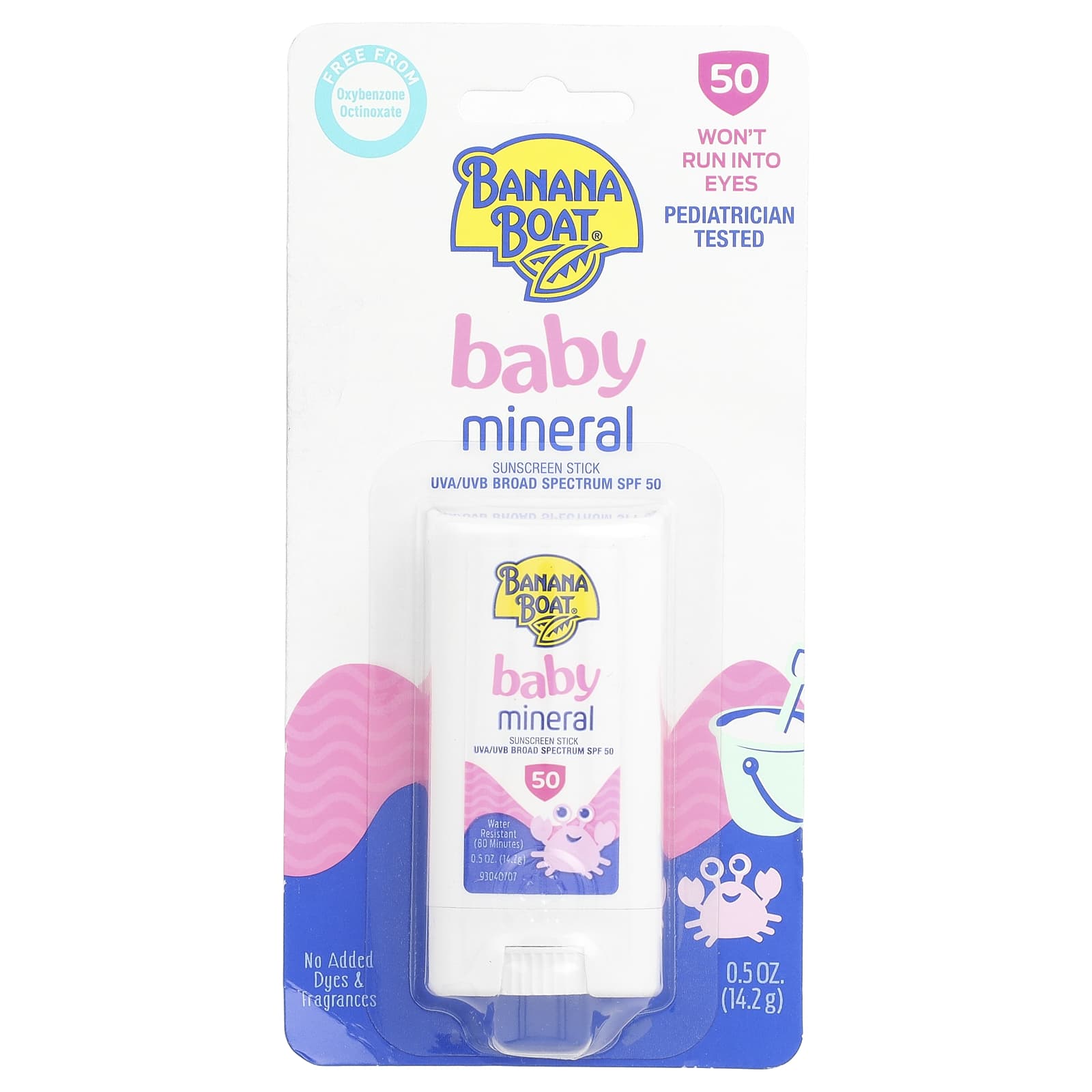 Banana Boat, Baby Mineral Sunscreen Stick, SPF50, 0.5 oz (14.2 g)