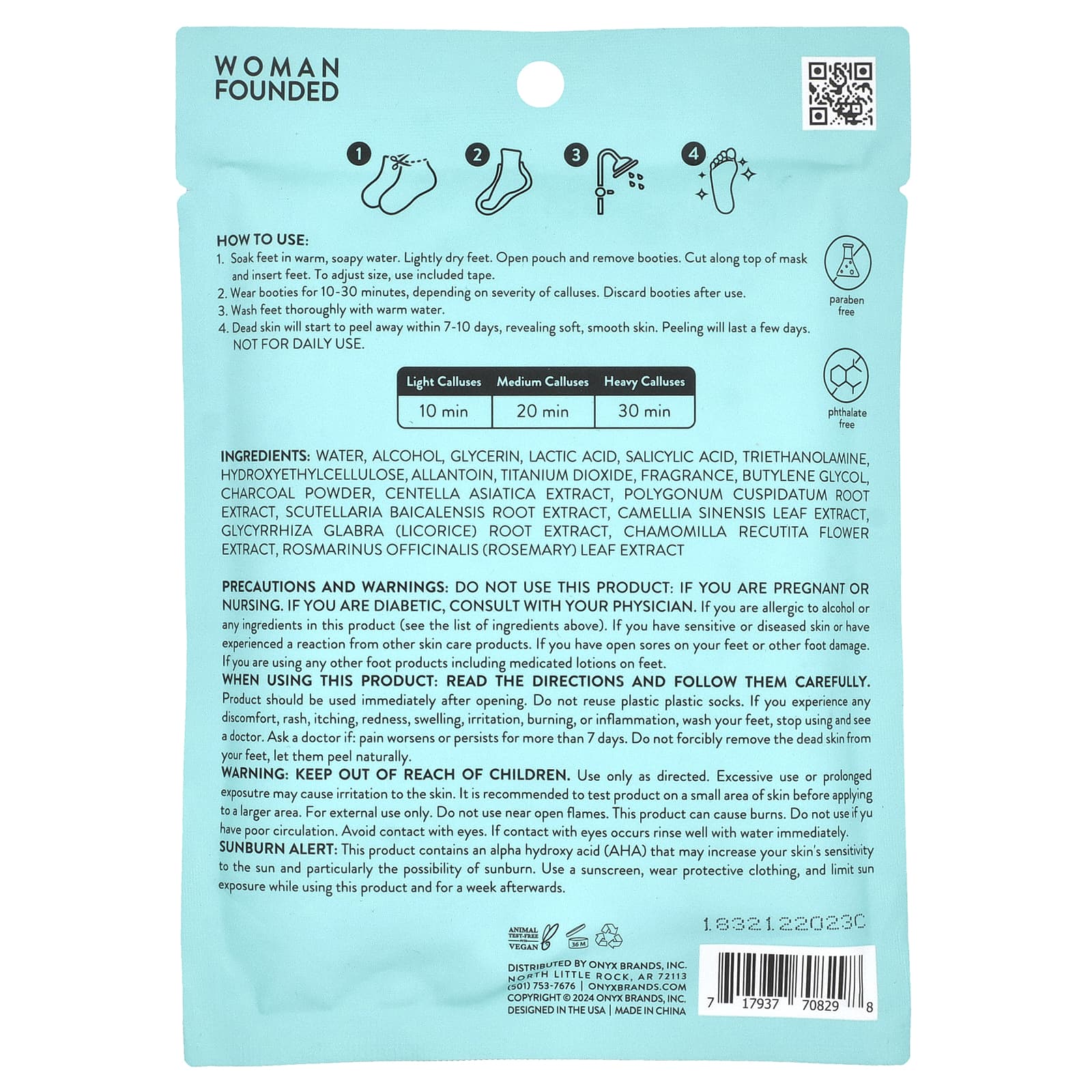 Onyx Professional, Bye-EE Calluses, Peeling Callus Removing Foot Mask, 1 Pair