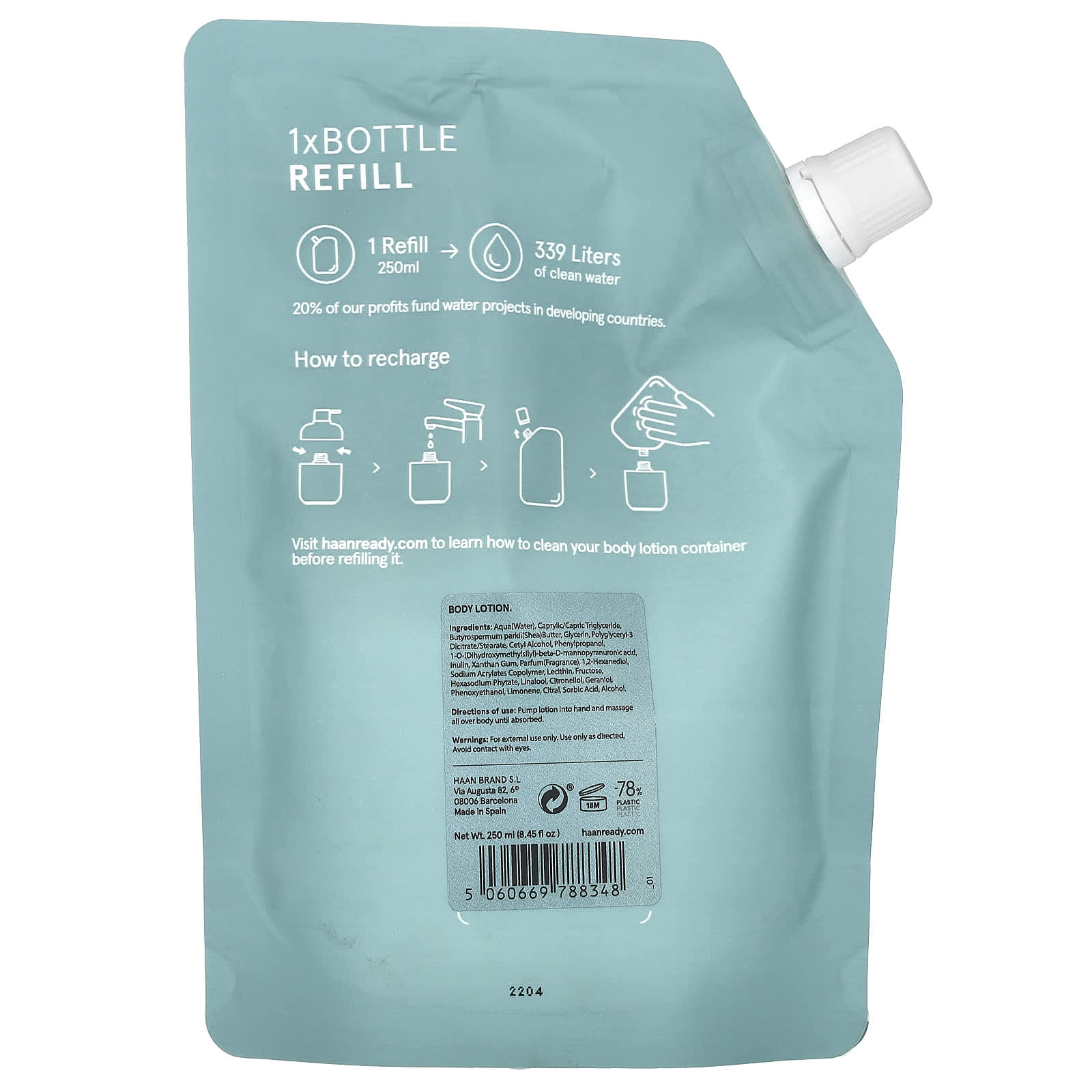 Haan, Body Lotion Refill, Forest Grace, 8.45 fl oz (250 ml)