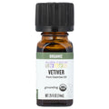 Aura Cacia, Organic Pure Essential Oil, Vetiver, 0.25 fl oz (7.4 ml)