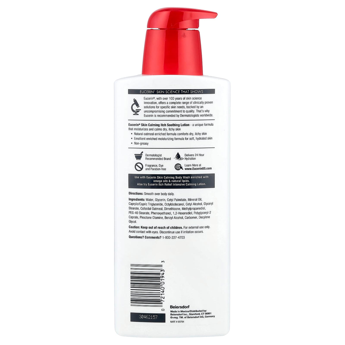 Eucerin, Skin Calming Lotion, Fragrance Free, 16.9 fl oz (500 ml)