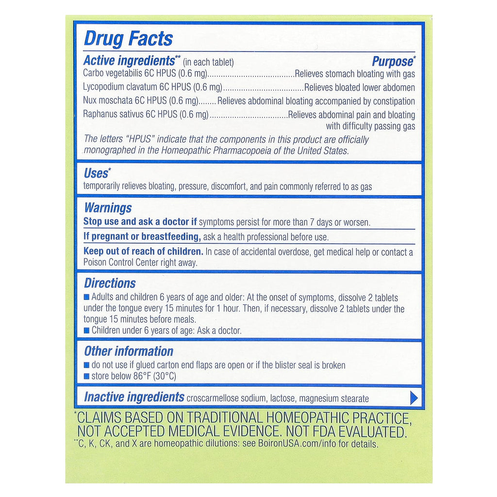 Boiron, Gasalia, Meltaway Tablets, Unflavored, 60 Meltaway Tablets