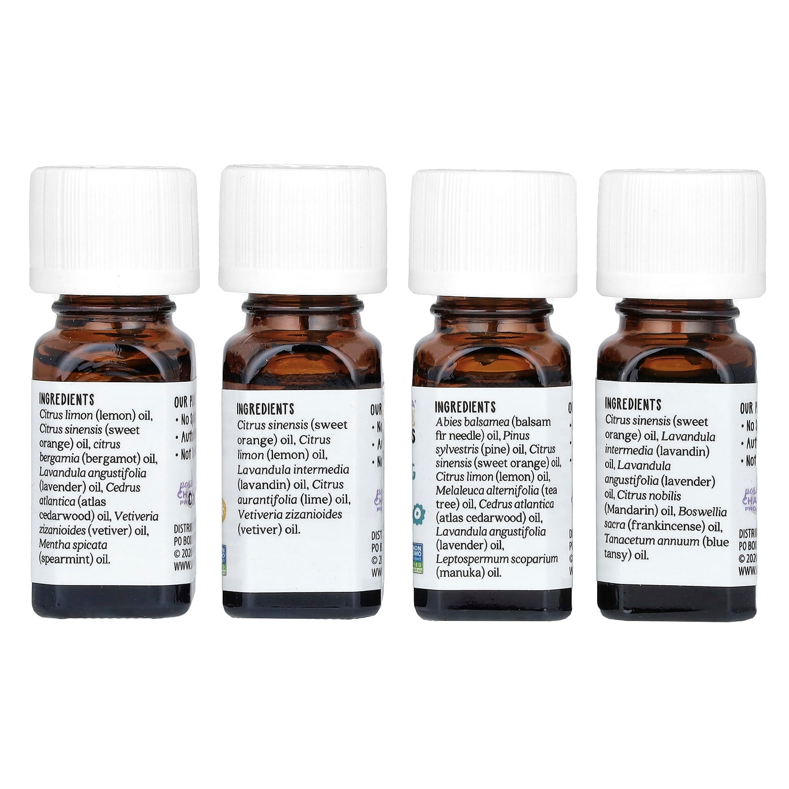Aura Cacia, Kids, Essential Oil Blends, 4 Bottles, 0.25 fl oz (7.4 ml) Each