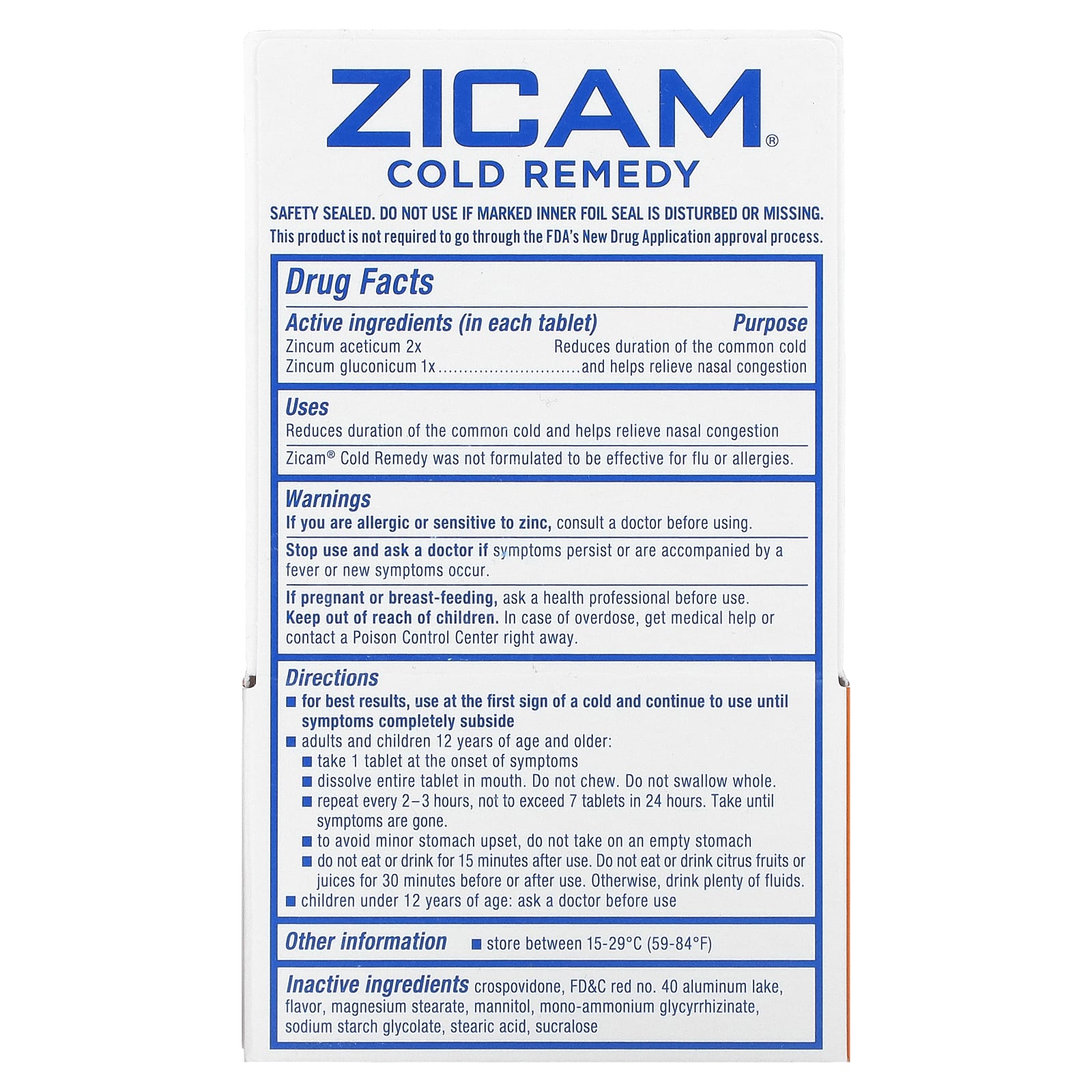 Zicam, Cold Remedy, RapidMelts, Cherry, 25 Quick Dissolve Tablets