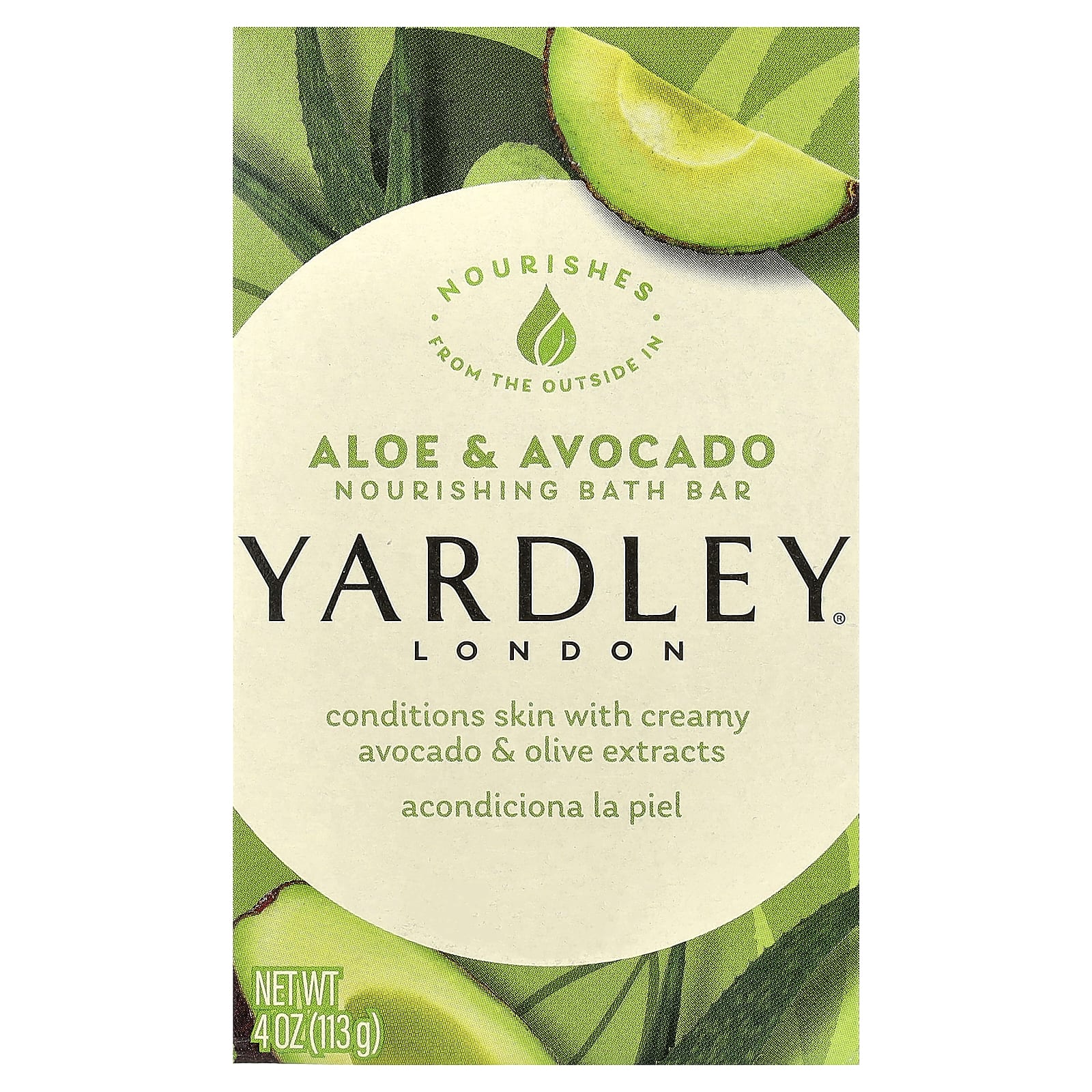 Yardley London, Nourishing Bath Bar, Aloe & Avocado, 4 oz (113 g)