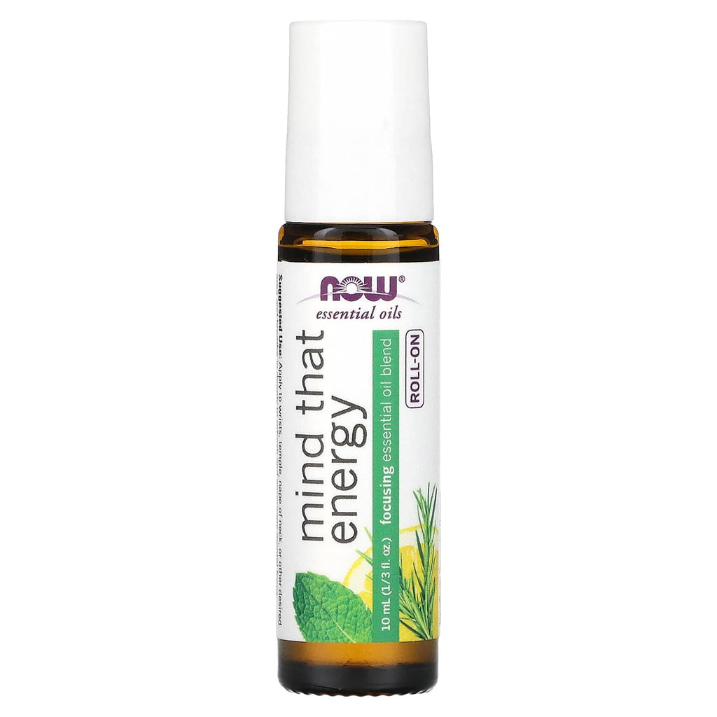 NOW Foods, Essential Oils, Mind That Energy Roll-On, 1/3 fl oz (10 ml)