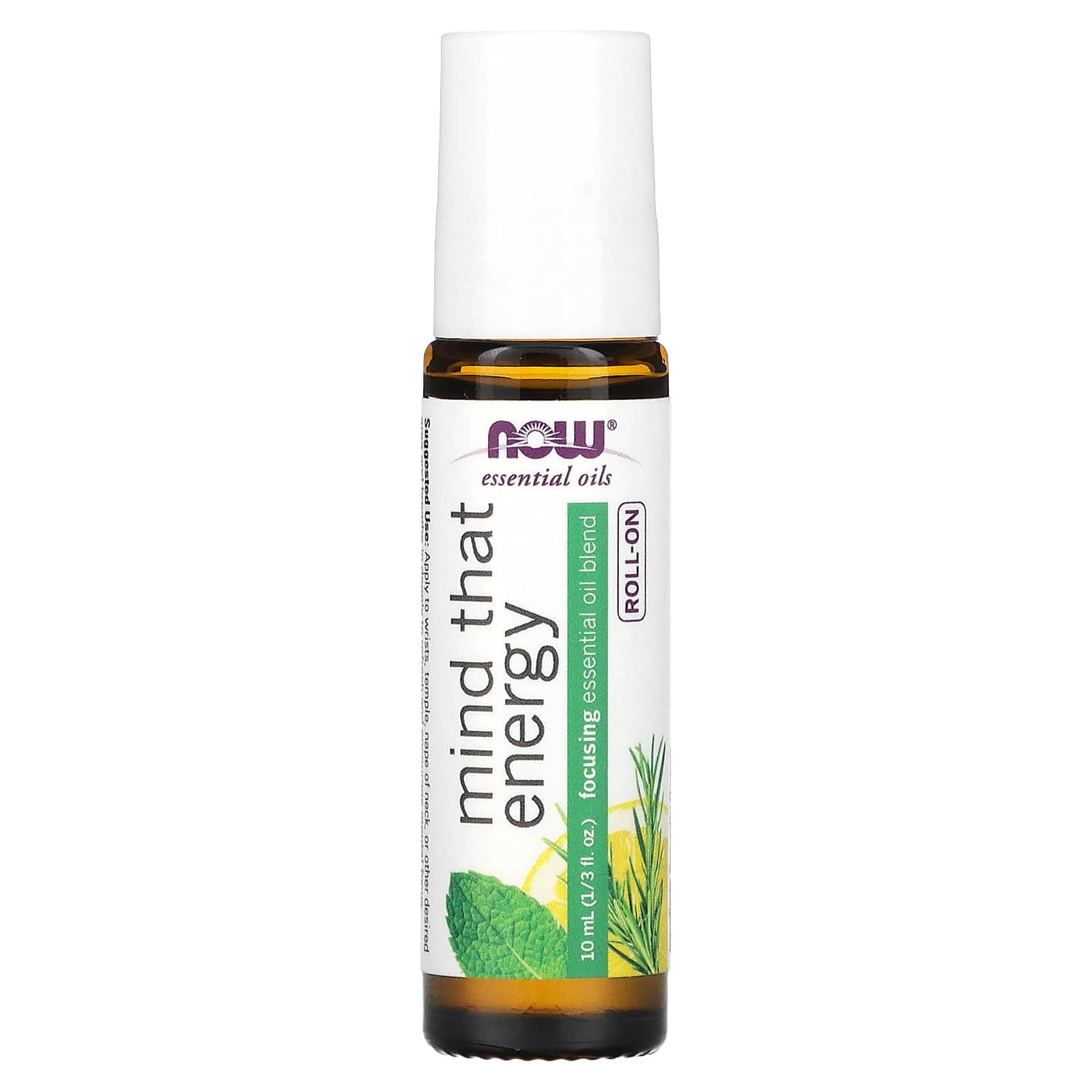 NOW Foods, Essential Oils, Mind That Energy Roll-On, 1/3 fl oz (10 ml)
