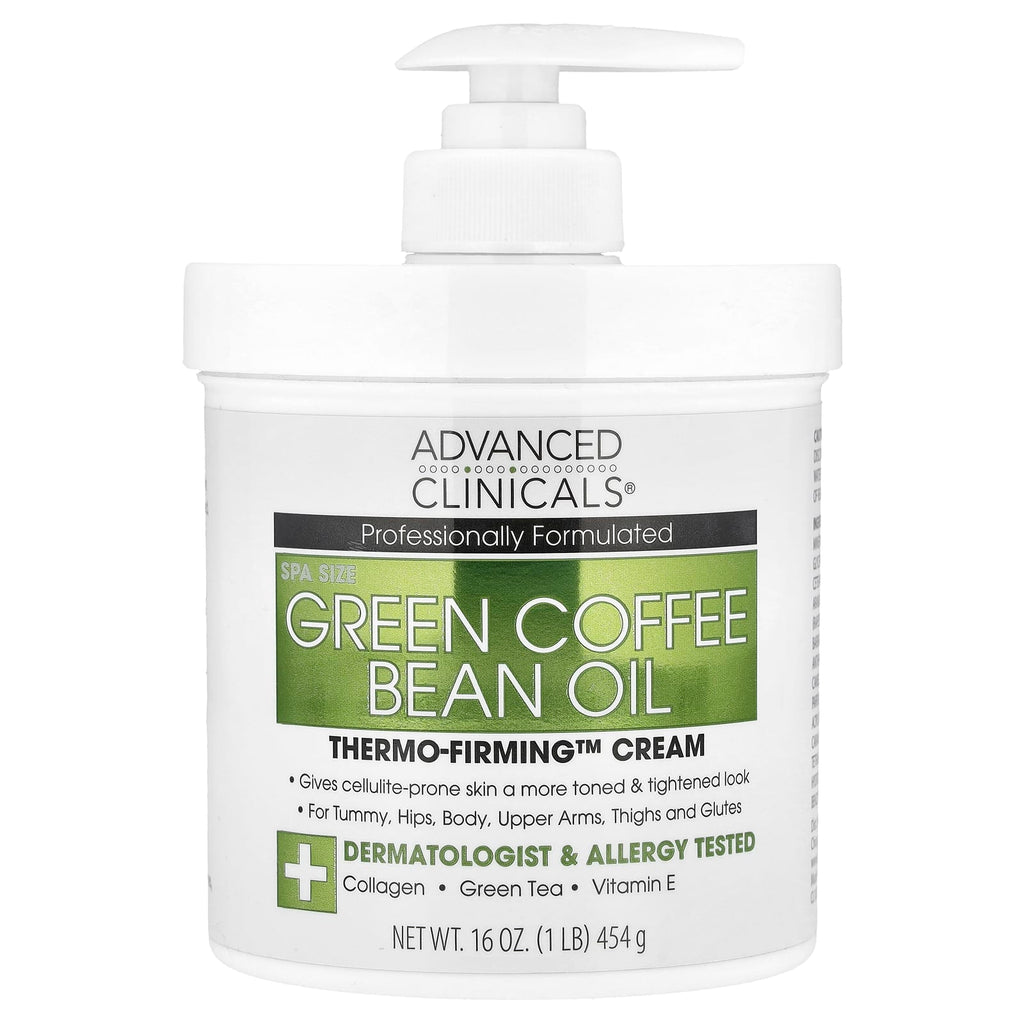 Advanced Clinicals, Green Coffee Bean Oil, Thermo-Firming™ Cream, 16 oz (454 g)