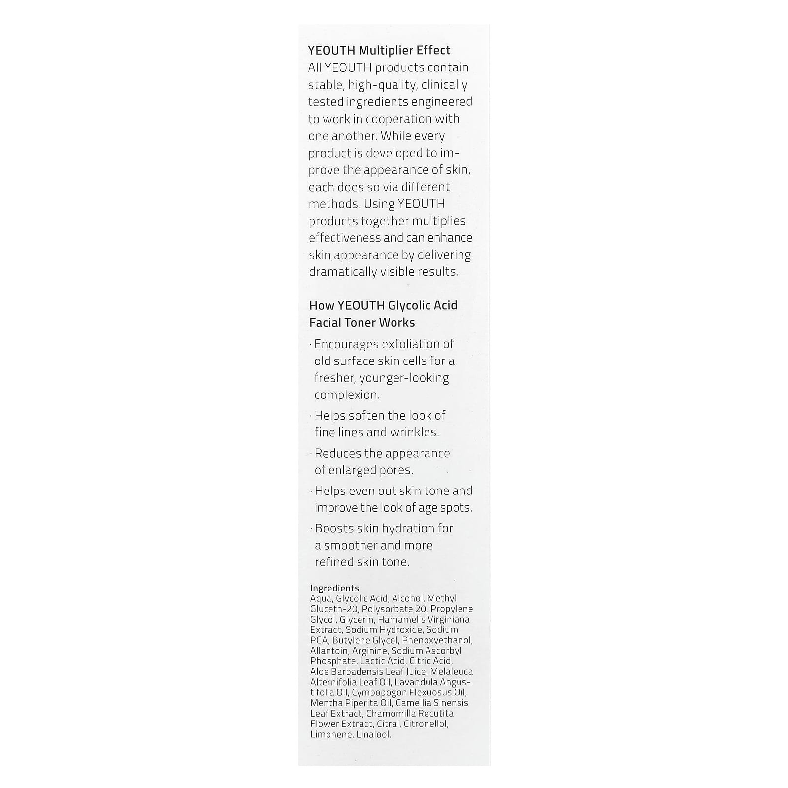 YEOUTH, Glycolic Acid Facial Toner, 6 fl oz (178 ml)
