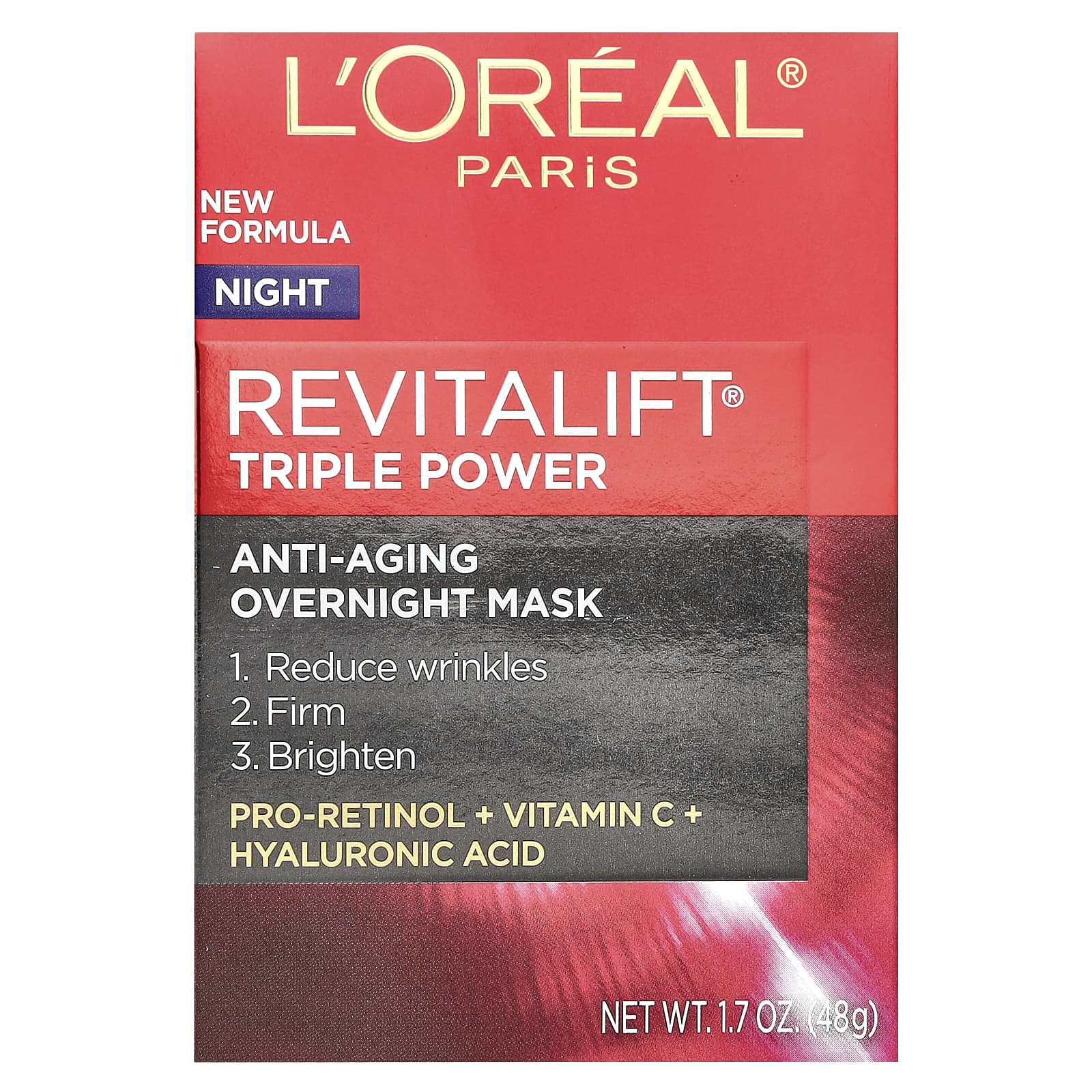 L'Oréal, Revitalift Triple Power, Anti-Aging Overnight Beauty Mask, 1.7 oz (48 g)