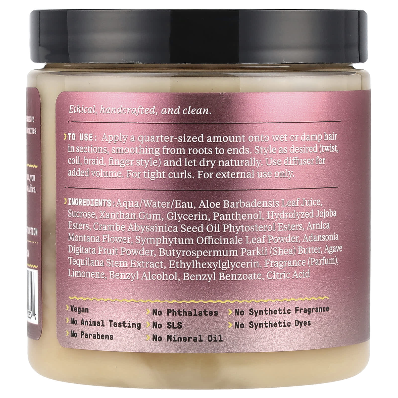 Alaffia, Beautiful Curls, Define, Curl Custard, Unrefined Shea Butter, 8 fl oz (237 ml)