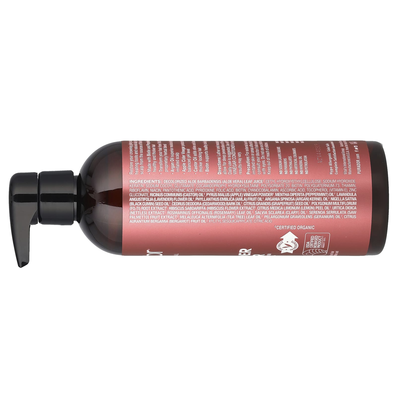 Pura D'or, Apple Cider Vinegar, Thin2Thick™, Shampoo, 16 fl oz (473 ml)