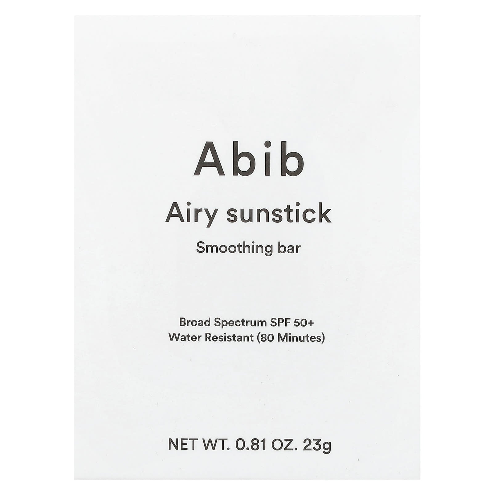 Abib, Airy Sunstick Smoothing Bar, SPF 50+, 0.81 oz (23 g)