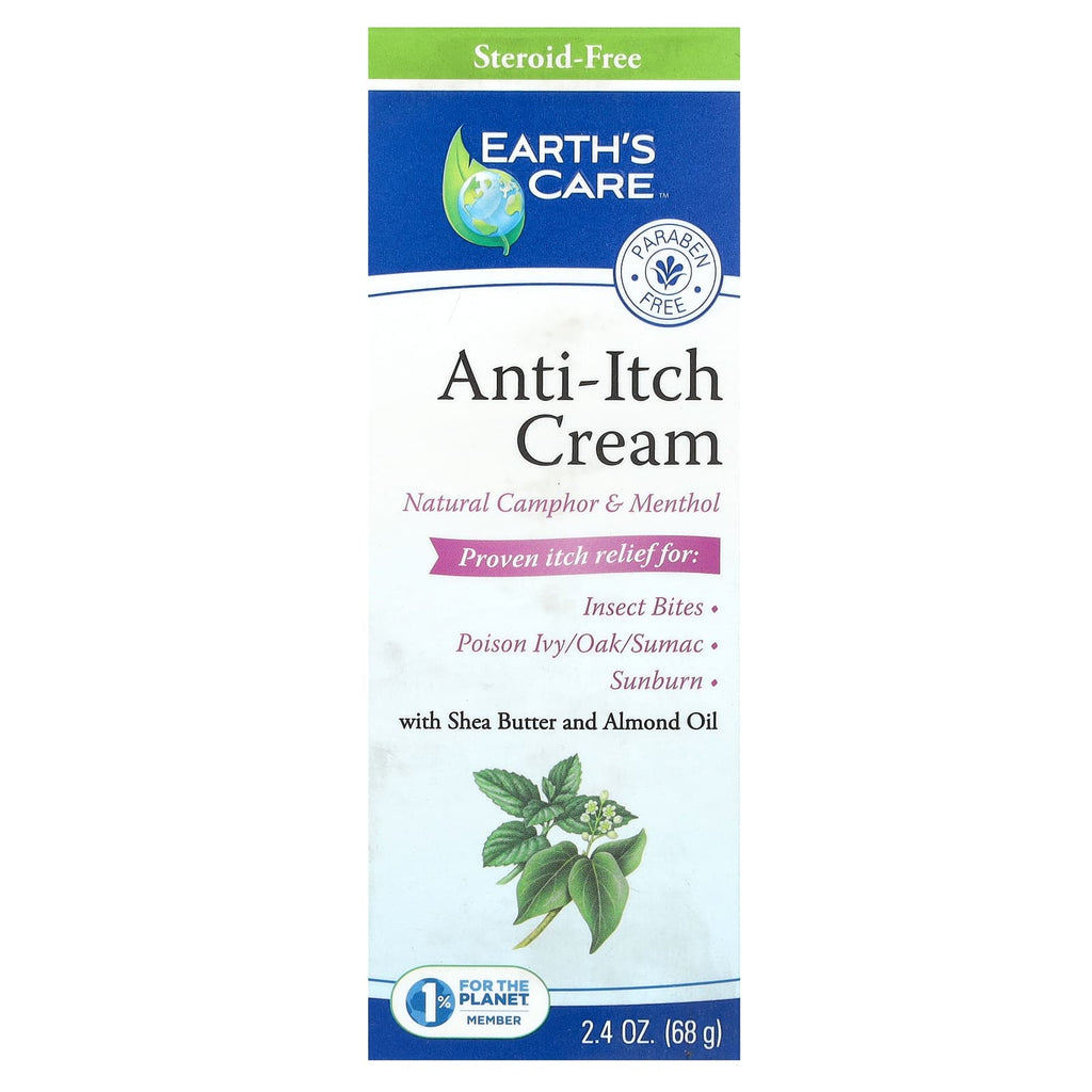 Earth's Care, Anti-Itch Cream, with Shea Butter and Almond Oil, 2.4 oz (68 g)