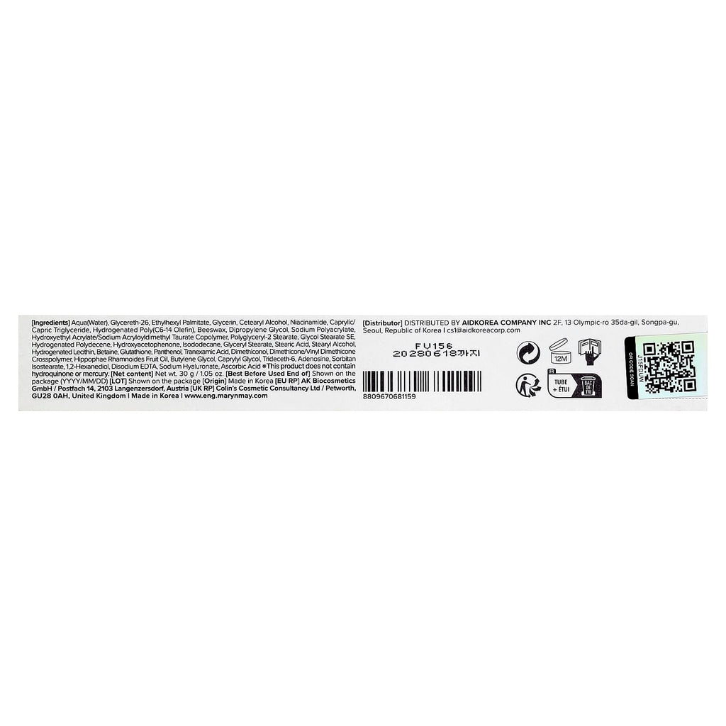 Mary & May, Tranexamic Acid + Glutathione Eye Cream, 1.05 oz (30 g)