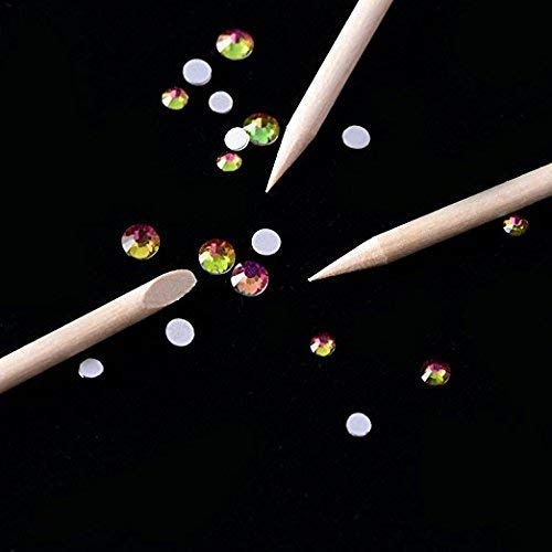 BTYMS Orange Wood Cuticle Sticks Double-Sided Nail Tools