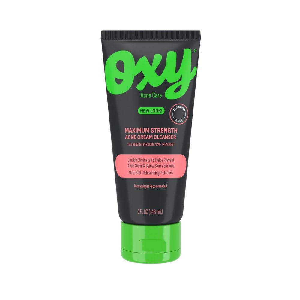 Oxy Maximum Strength Acne Cleanser with 10% Benzoyl Peroxide, 5 Fl Oz, Pack of 3
