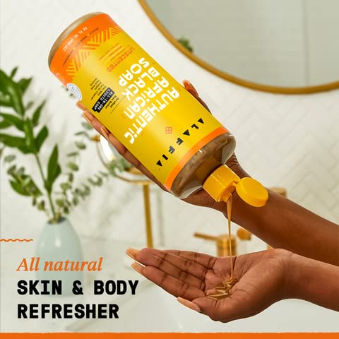 Alaffia Authentic African Black Soap Liquid Cleanser, 32 fl oz