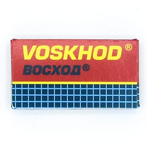 Voskhod PTFE-Coated Stainless Steel Double Edge Razor Blades, 100 Count