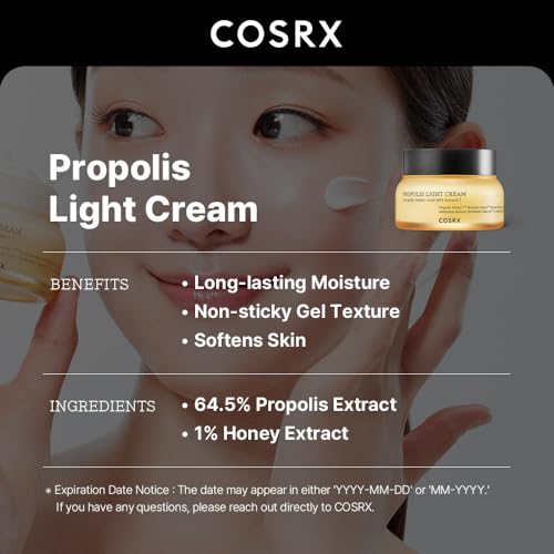 COSRX Full Fit Propolis Light Cream with Honey, 2.19 fl oz