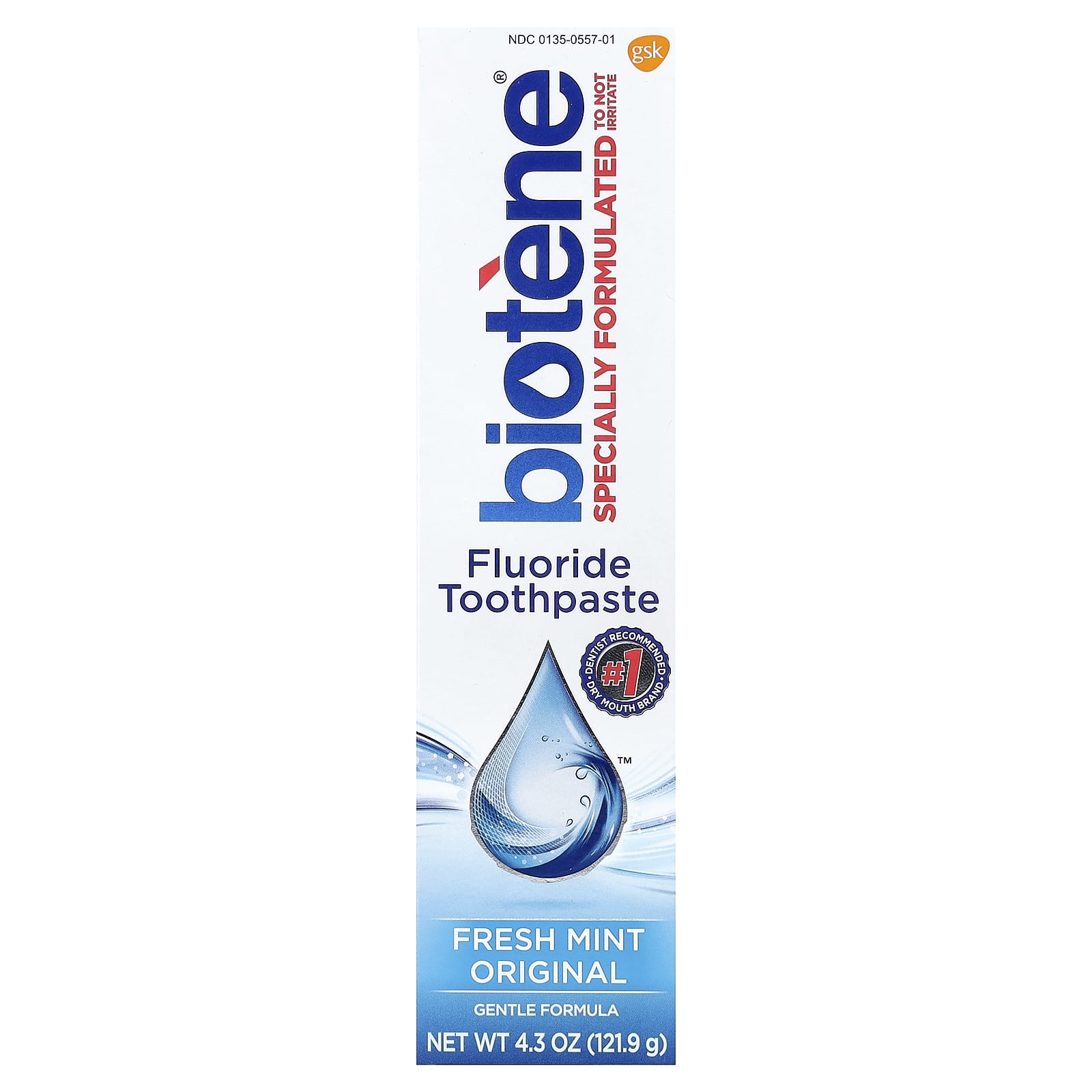 Biotene Dental Products, Fluoride Toothpaste, Fresh Mint Original, 4.3 oz (121.9 g)