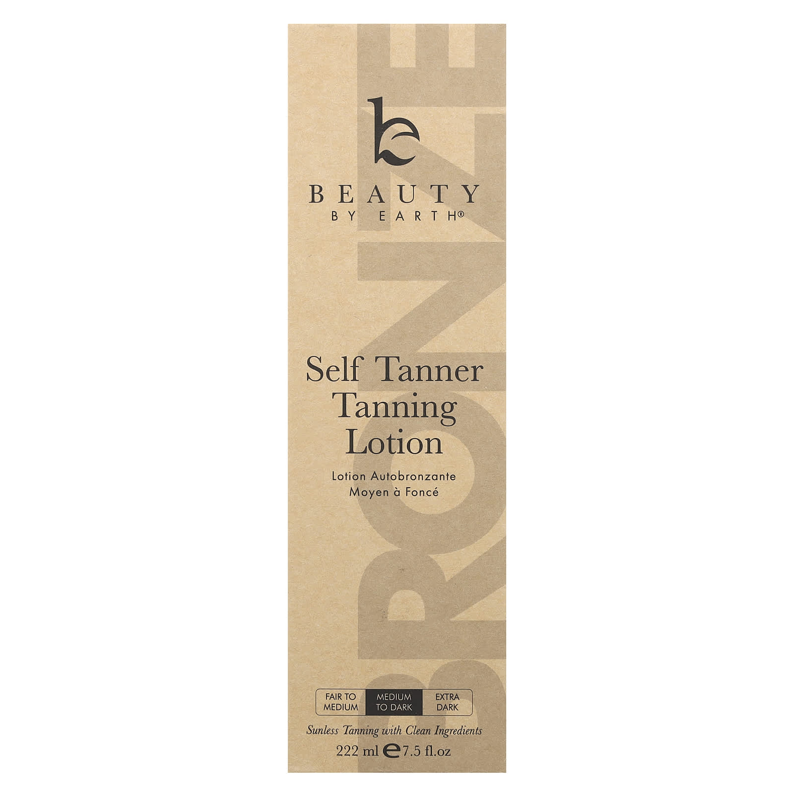 Beauty By Earth, Self Tanner Tanning Lotion, Medium to Dark, 7.5 fl oz (222 ml)