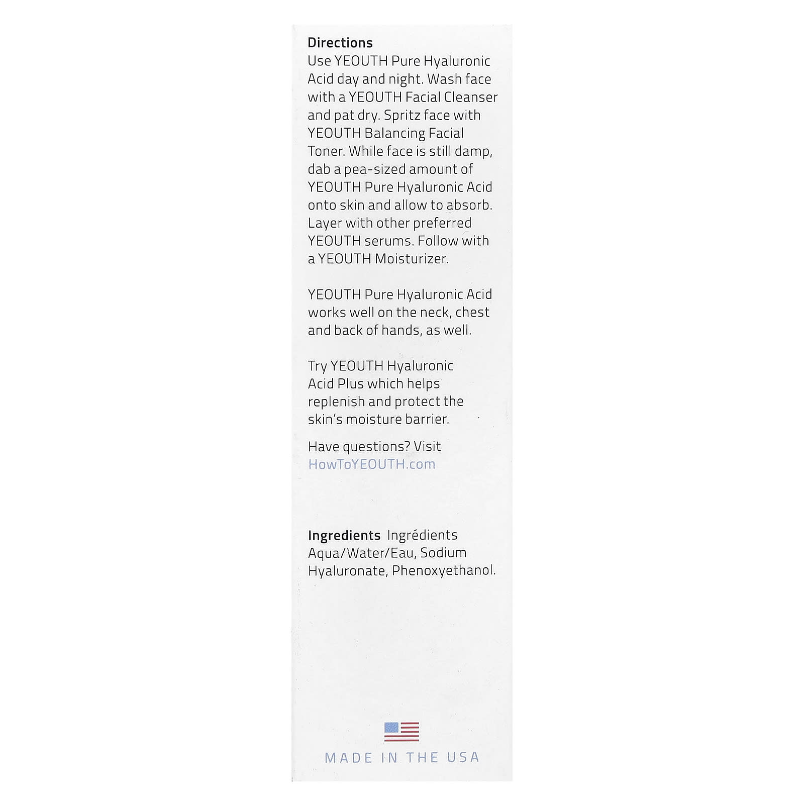 YEOUTH, Pure Hyaluronic Acid, 1 fl oz (30 ml)