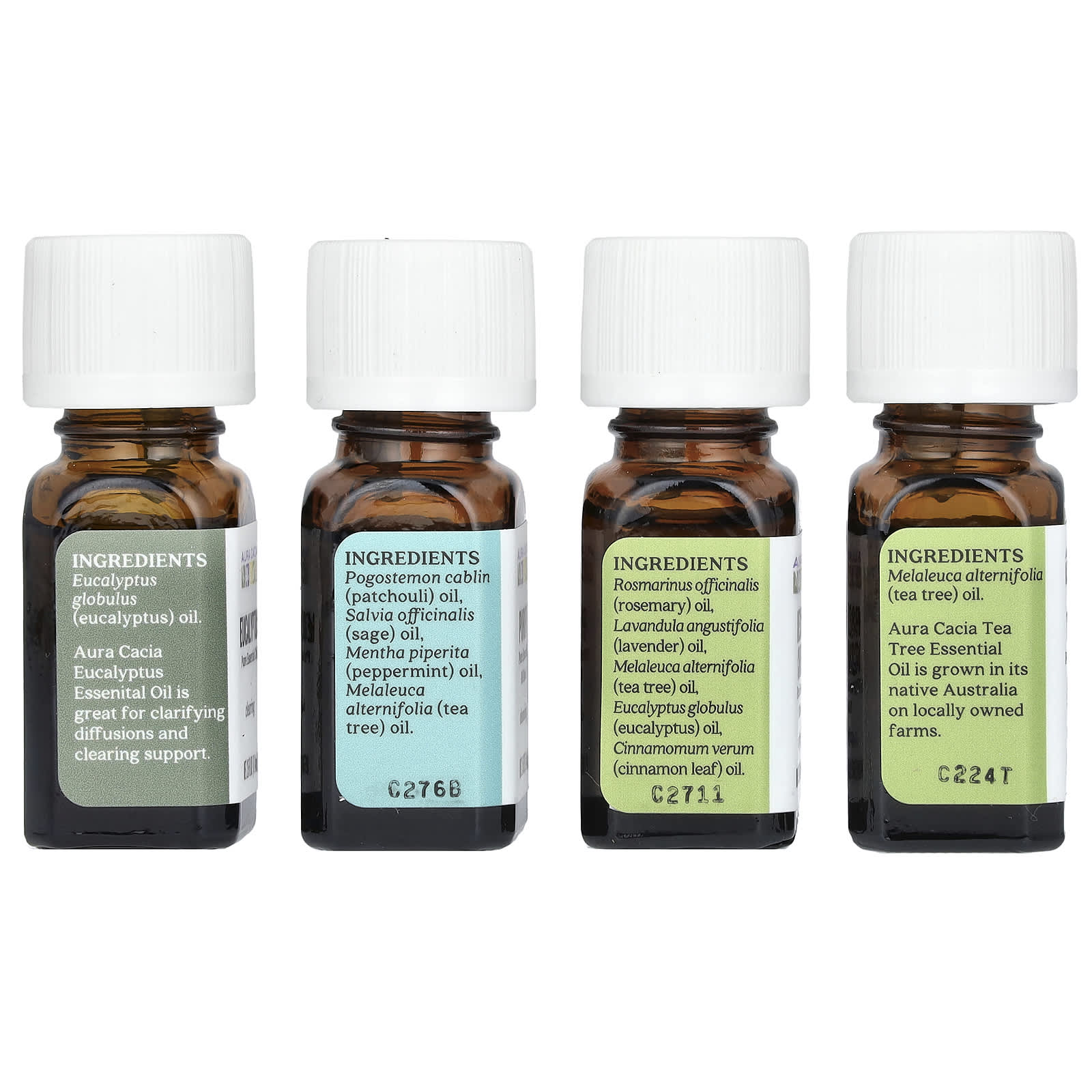 Aura Cacia, Purify Kit, Clearing Pure Essential Oils, 4 Bottles, 0.25 fl oz (7.4 ml) Each