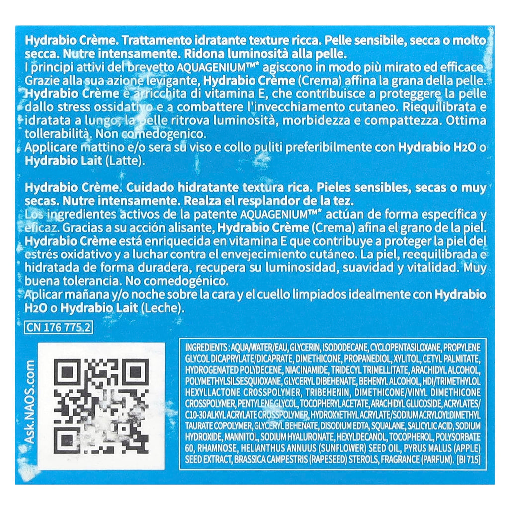 Bioderma, Hydrabio Creme, Rich Moisturising Care , 1.7 fl oz (50 ml)