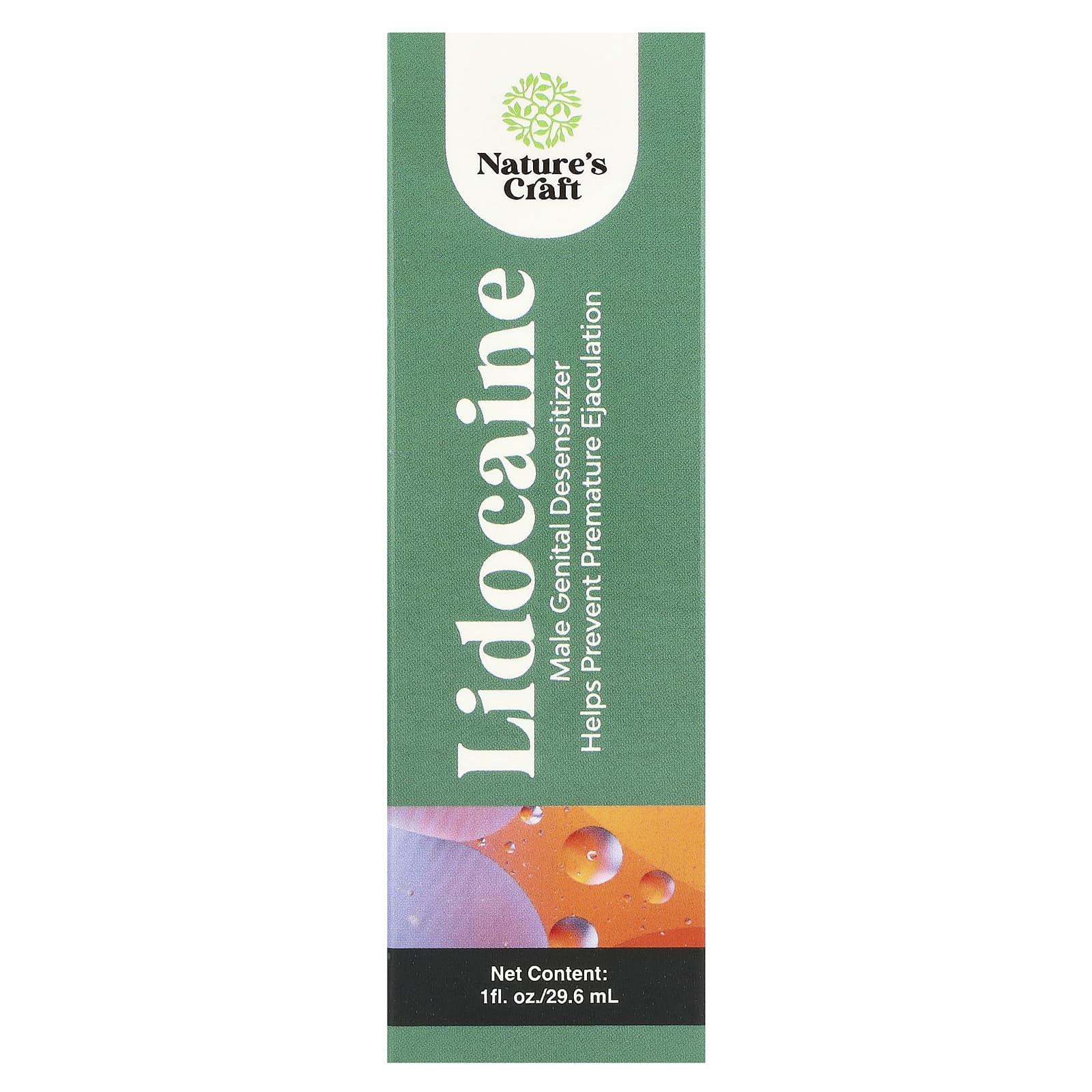 Nature's Craft, Lidocaine, Male Genital Desensitizer, 10 mg, 1 fl oz (29.6 ml)