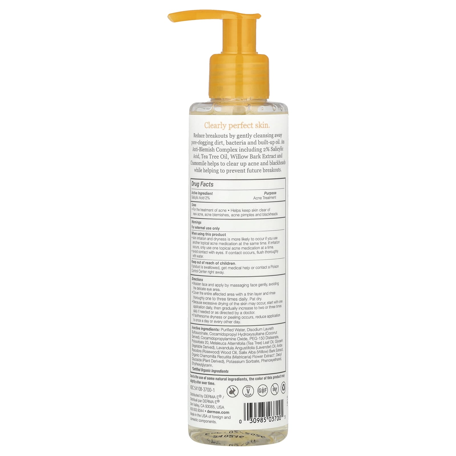 DERMA E, Acne Deep Pore Cleansing Wash, 6 fl oz (175 ml)