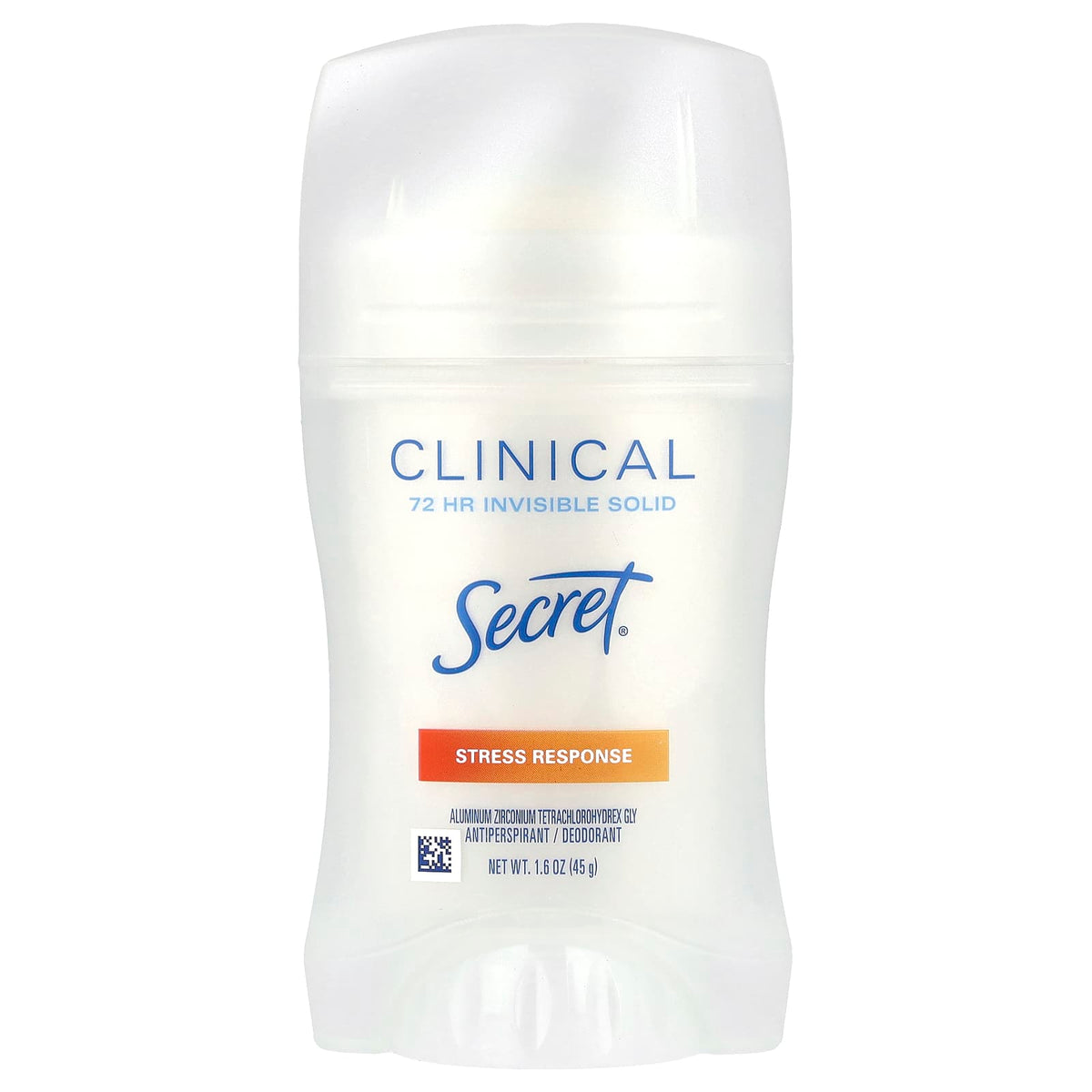 Secret, Clinical, 72 Hr Invisible Solid, Antiperspirant/Deodorant, Stress Response, 1.6 oz (45 g)