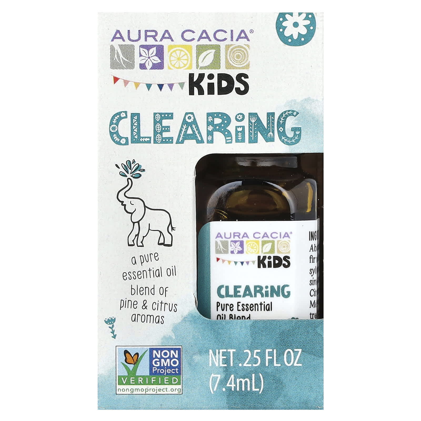 Aura Cacia, Kids, Pure Essential Oil Blend, Clearing, 0.25 fl oz (7.4 ml)