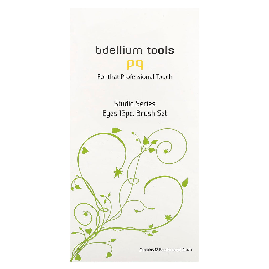 Bdellium Tools, Studio Series, Eyes Brush Set and Pouch, 12 Pc Set