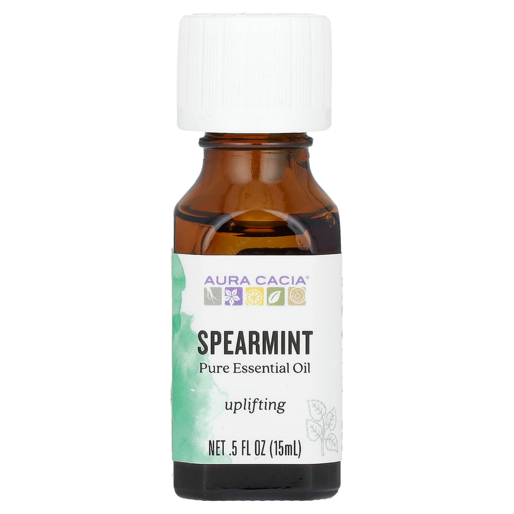 Aura Cacia, Pure Essential Oil, Spearmint, 0.5 oz (15 ml)