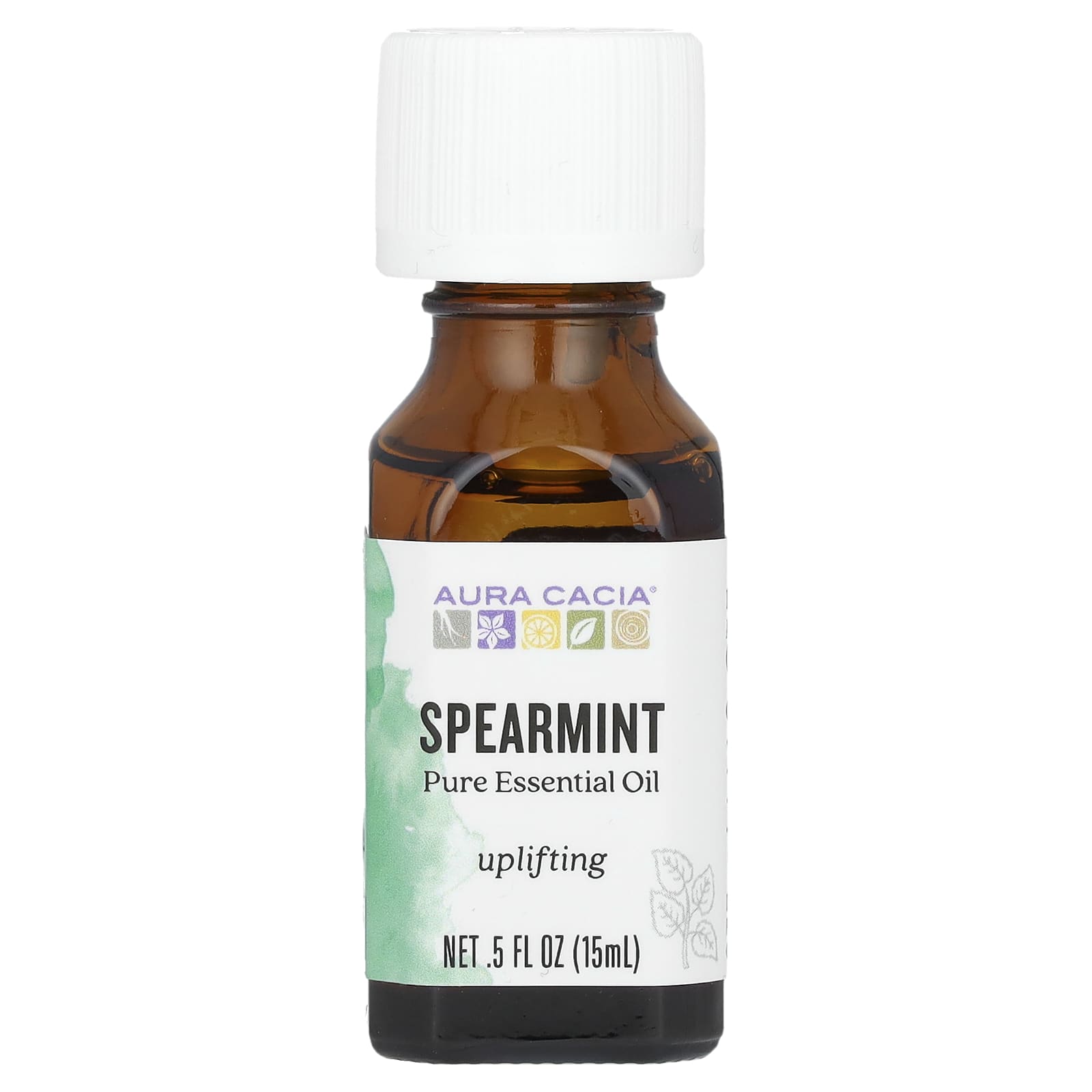 Aura Cacia, Pure Essential Oil, Spearmint, 0.5 oz (15 ml)
