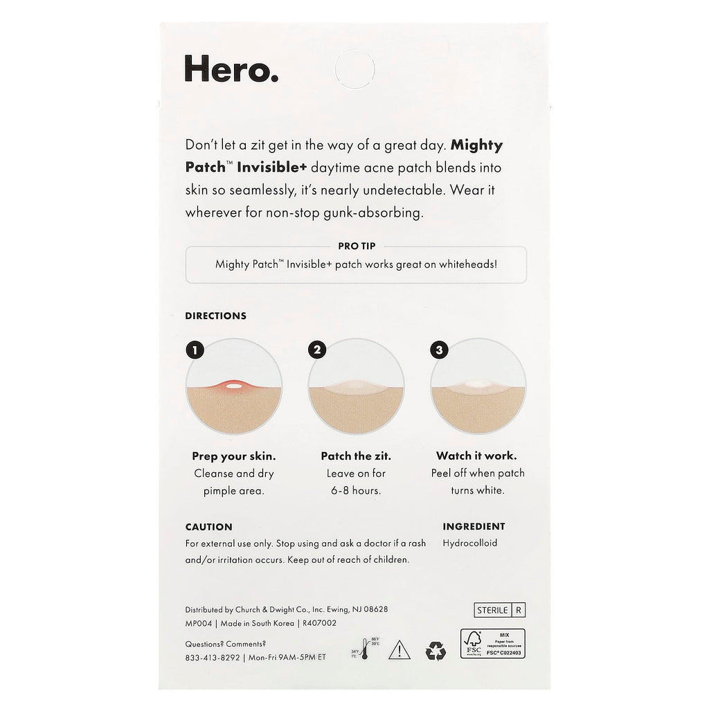 Hero Cosmetics, Mighty Patch™ Invisible+, 39 Hydrocolloid Patches