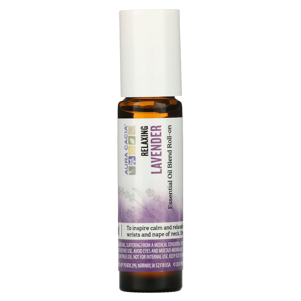 Aura Cacia, Essential Oil Blend, Soothing Roll-On, Lavender, 0.31 fl oz (9.2 ml)