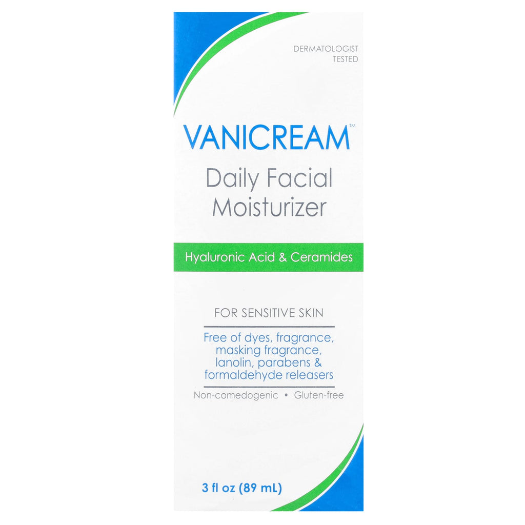 Vanicream, Daily Facial Moisturizer For Sensitive Skin, Fragrance Free, 3 fl oz (89 ml)